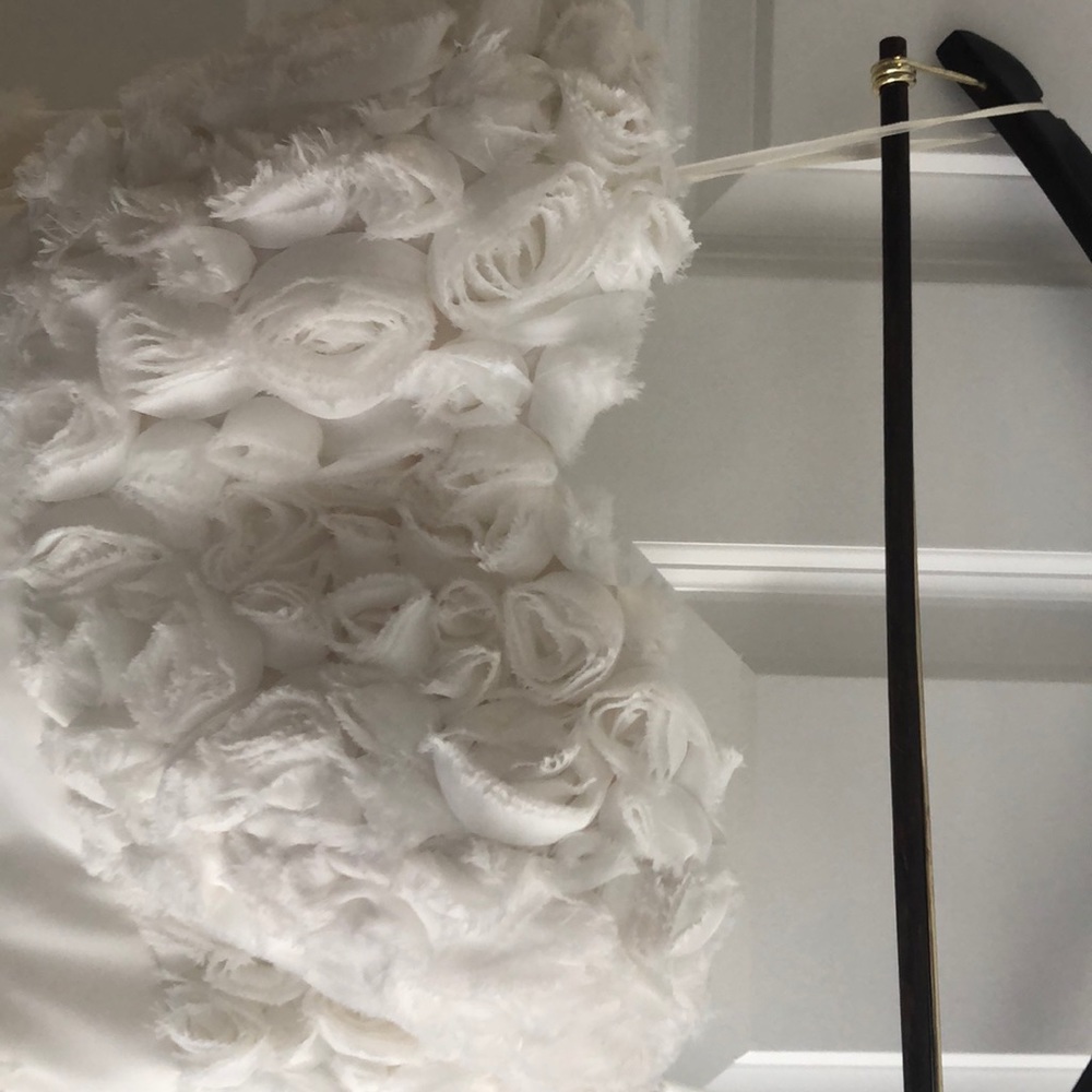 White Strapless Rosette Dress - image 3